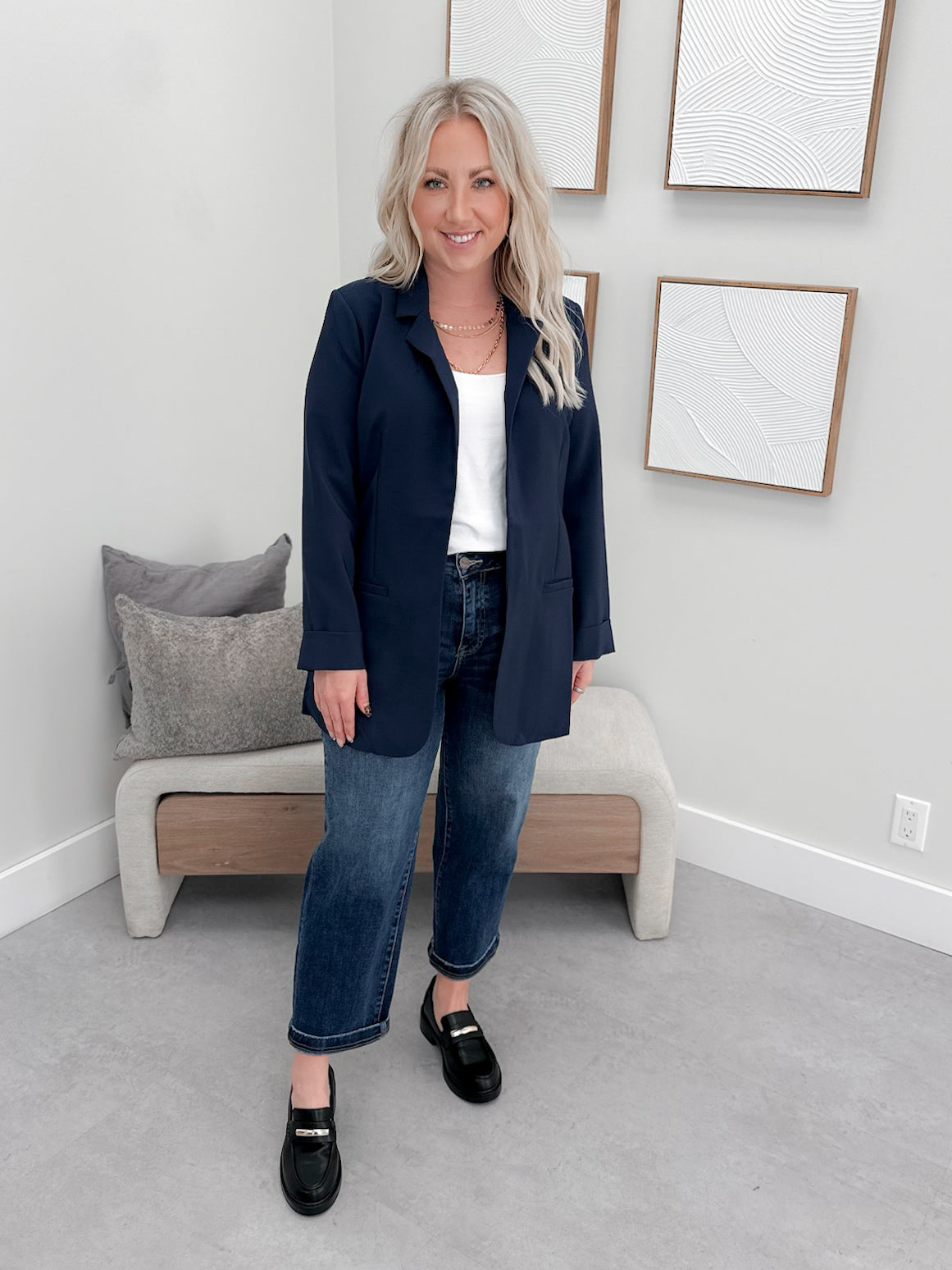 Leigh Blazer in Navy