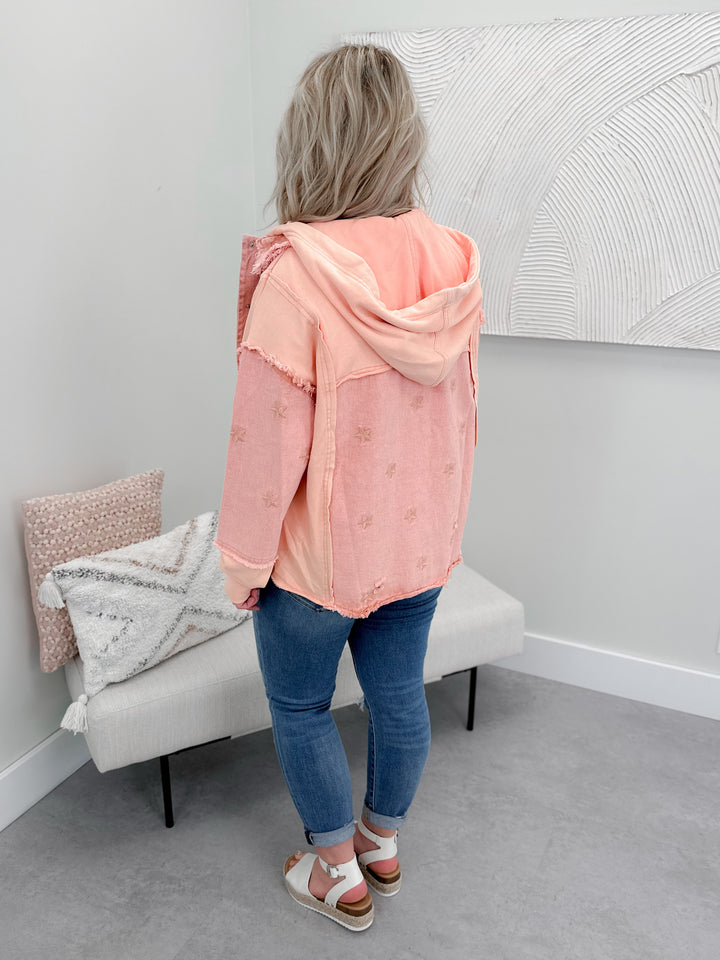 Poe Star Shacket in Peachy Pink