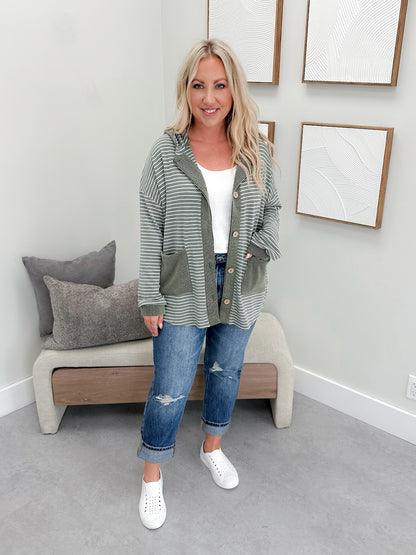Maisy Button Up in Olive
