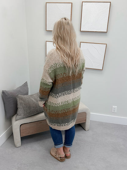 Newport Cardigan in Earthy Olive