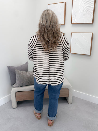 Eclipse Long Sleeve in Brown Stripes