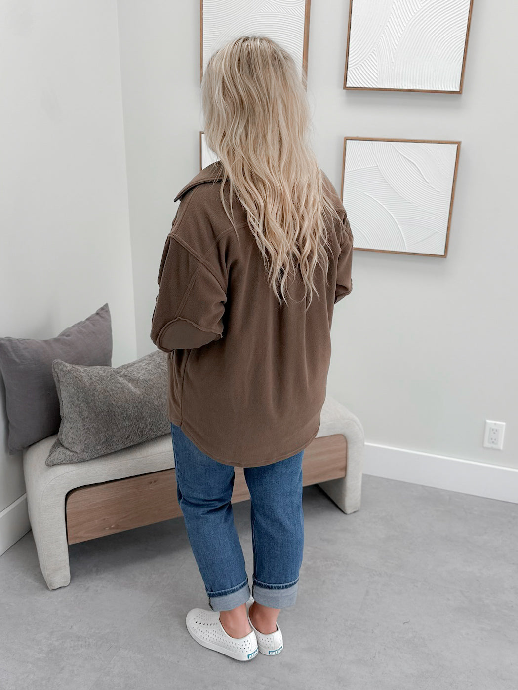 Vesta Shacket in Mocha