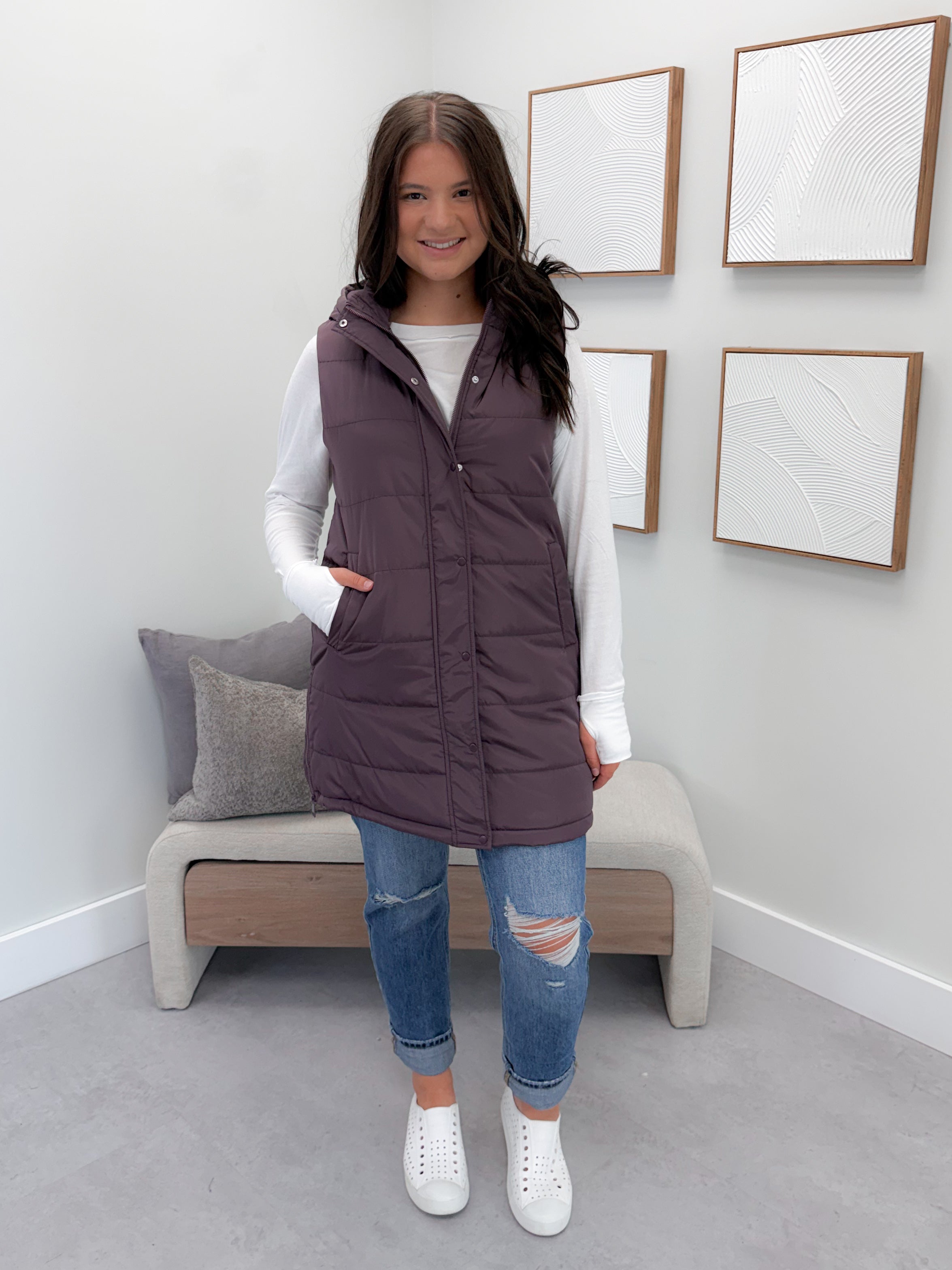 609 Vest in Plum by Twenty Nine The Label