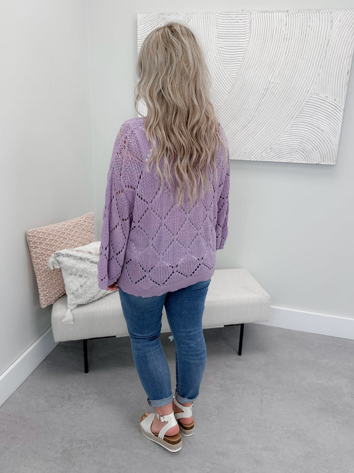 Jessica Knit Cardi in Lavender