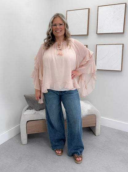 Tatum Blouse in Pale Blush