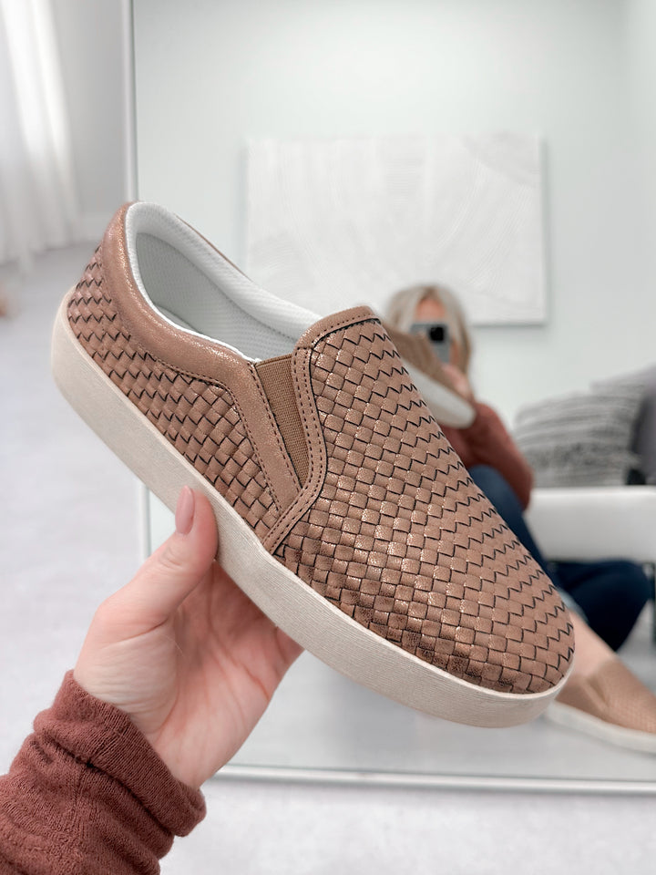 Im Weaving Slip Ons in Bronze by Corkys