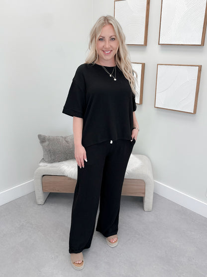 Modesto Wave Pant Set in Black