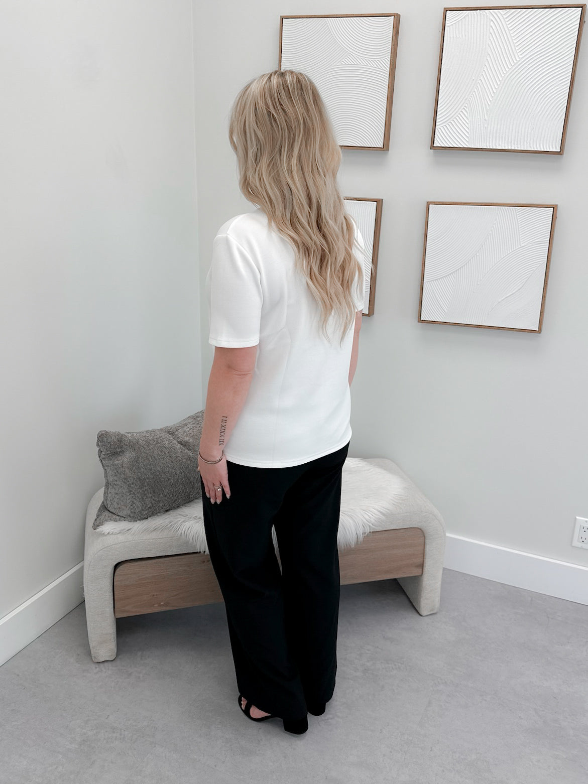 Betty Bow Tee in Off White