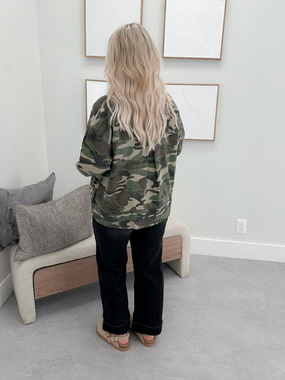 Jaslyn Camo Denim Jacket