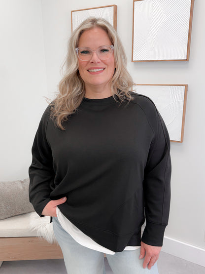 Willow Scuba Pullover in Black