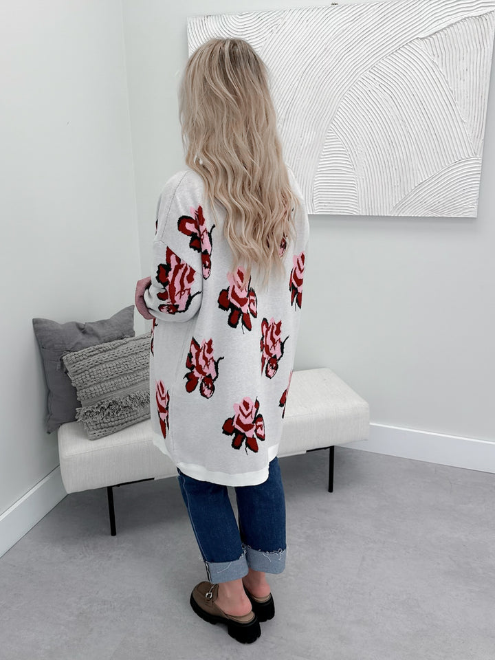 Pretty in Petals Oversized Cardigan by Ampersand Avenue