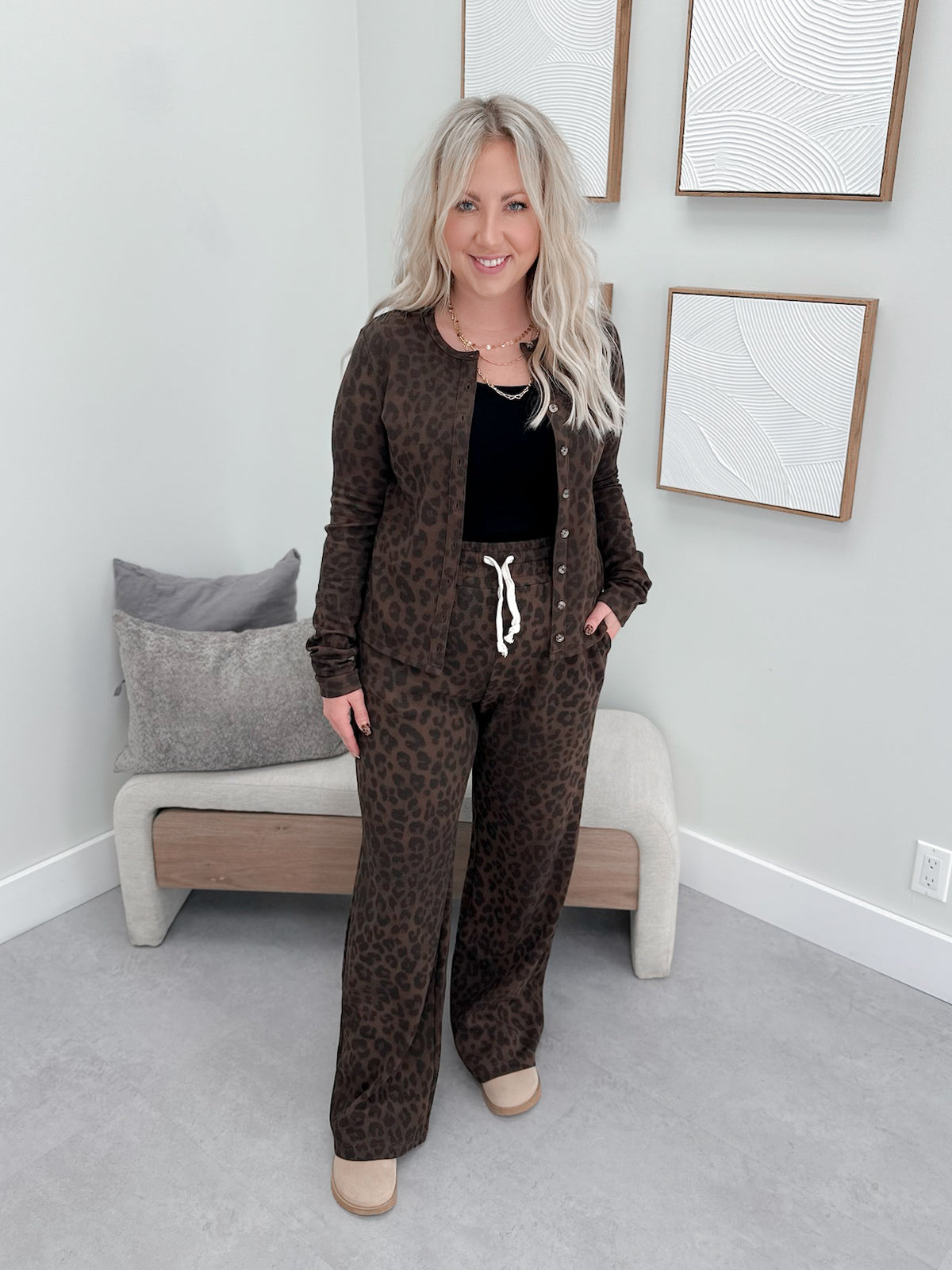 Button Front Long Sleeve Lulu in Roam Wild by Ampersand Ave