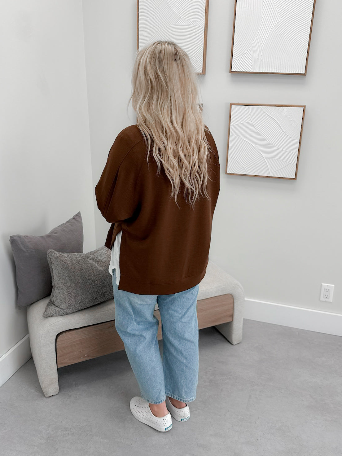 Willow Scuba Pullover in Brown