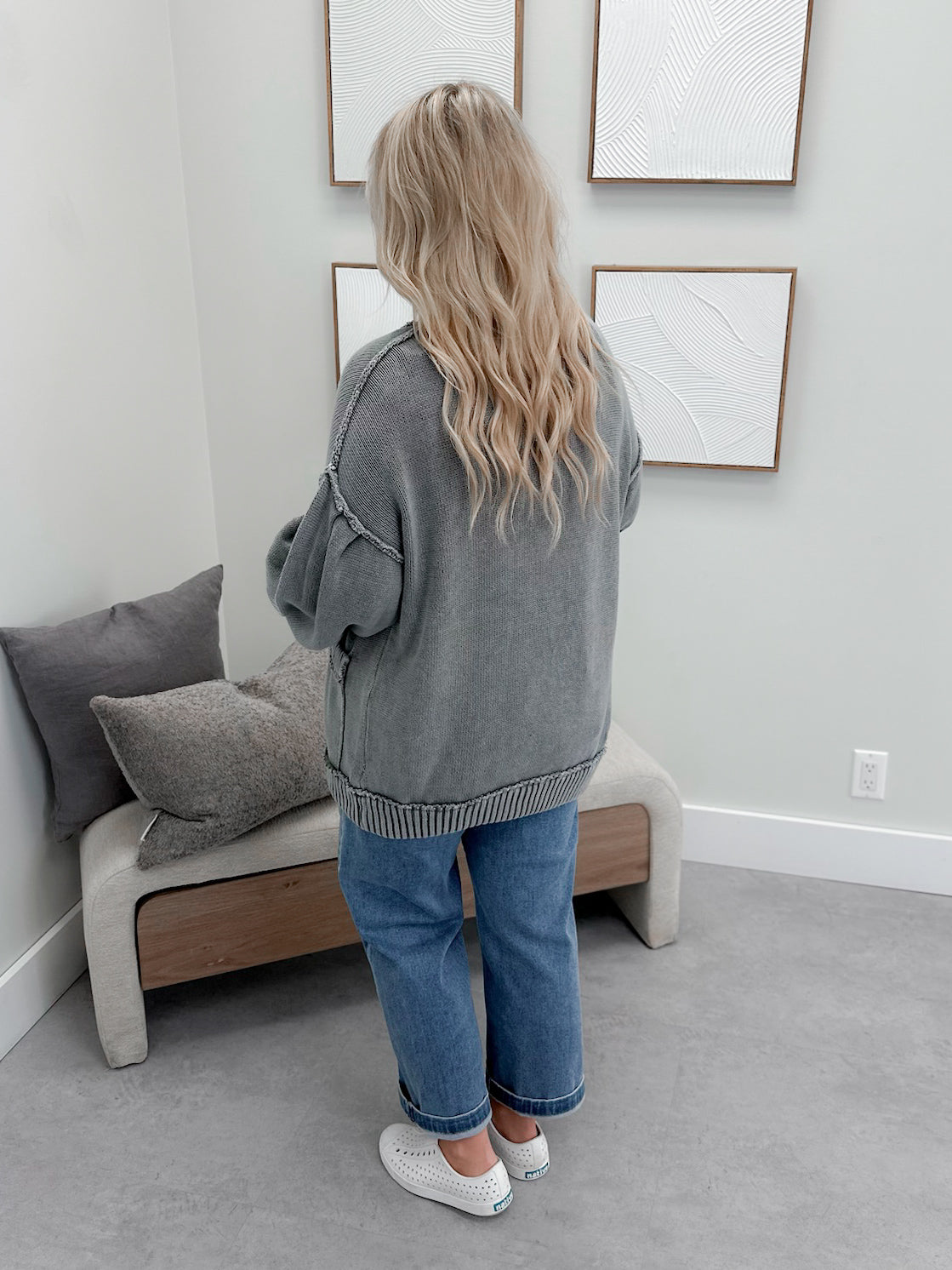 Scottie Cardigan in Washed Grey