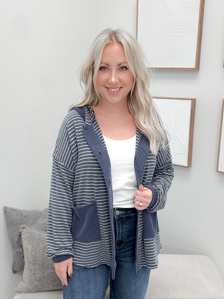 Maisy Button Up in Navy
