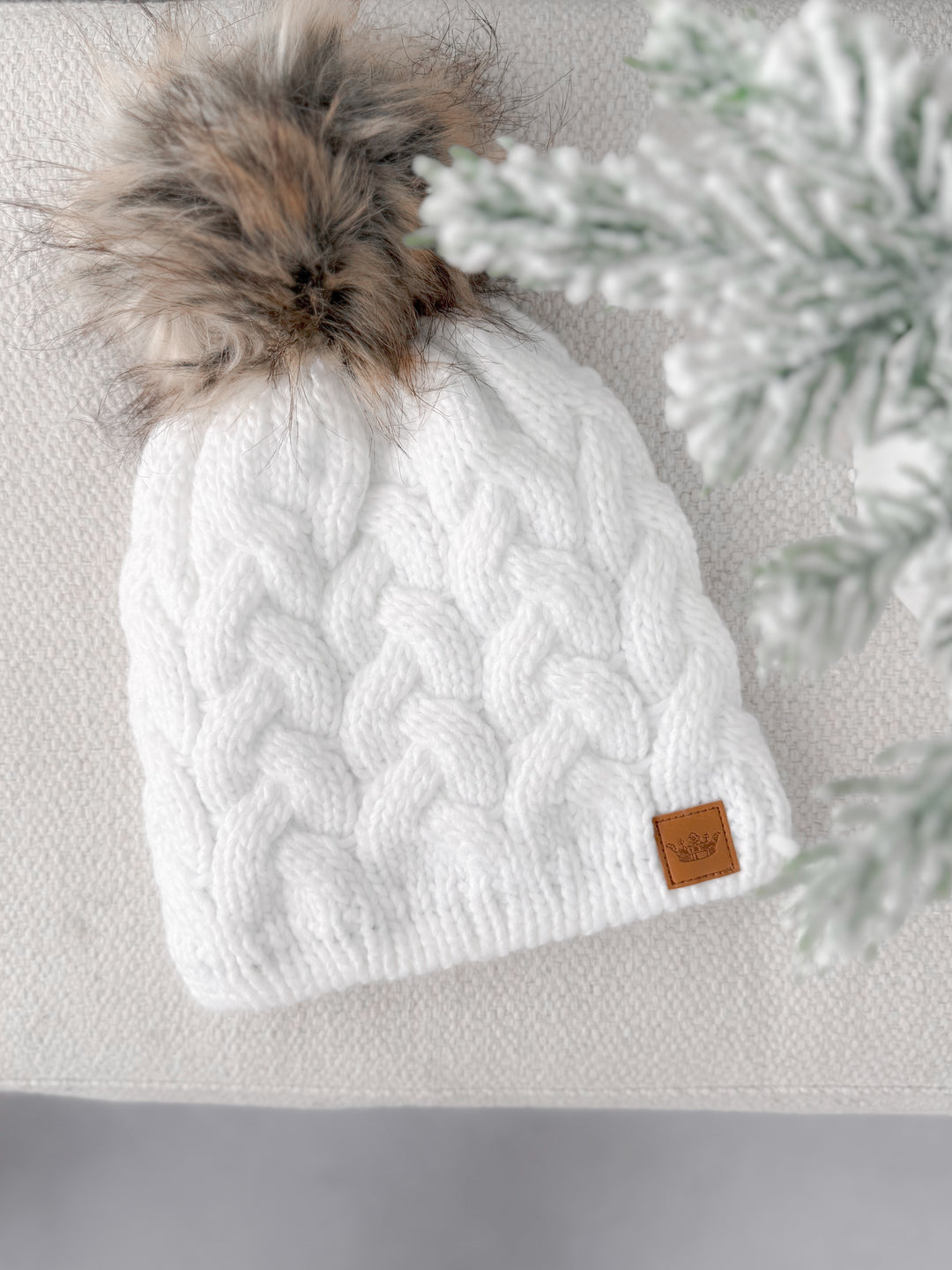 Cable Knit Pom Pom Toque