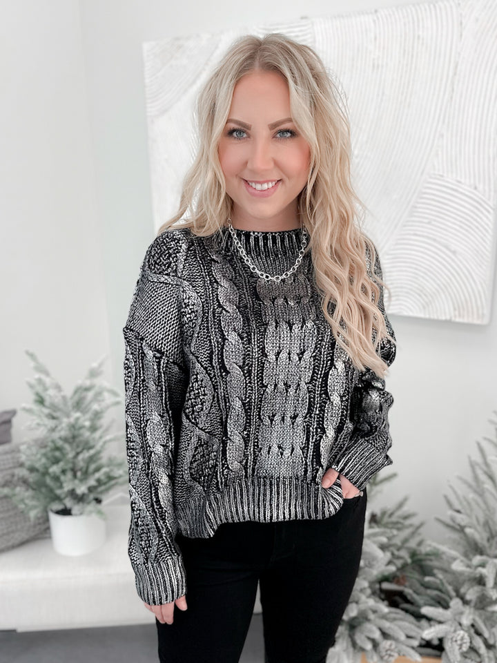 Hourglass Sweater in Silver Black