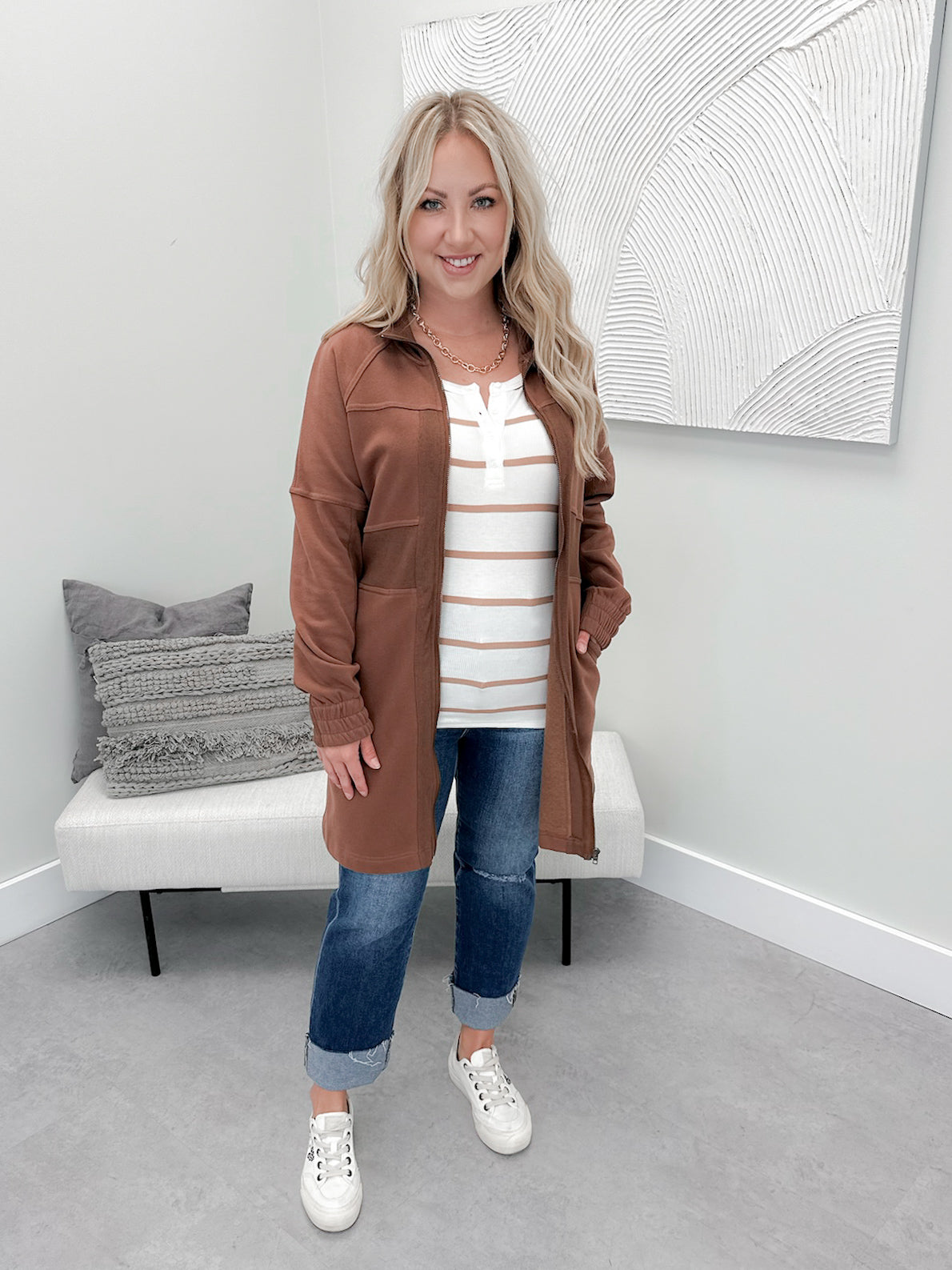 Eliana Coatigan in Brown - Small