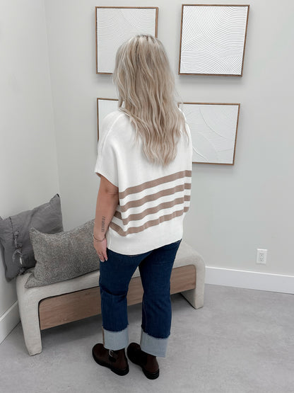 Erin Sweater in Taupe Stripe