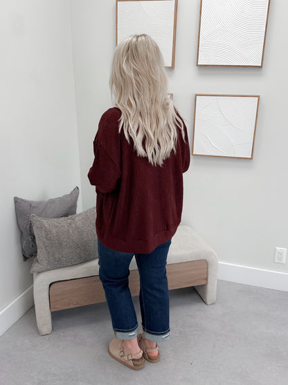 Quinn Cardigan in WIne
