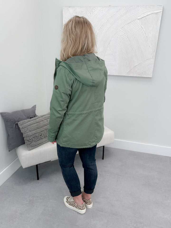 Lorna Canvas Jacket in Hedge Green