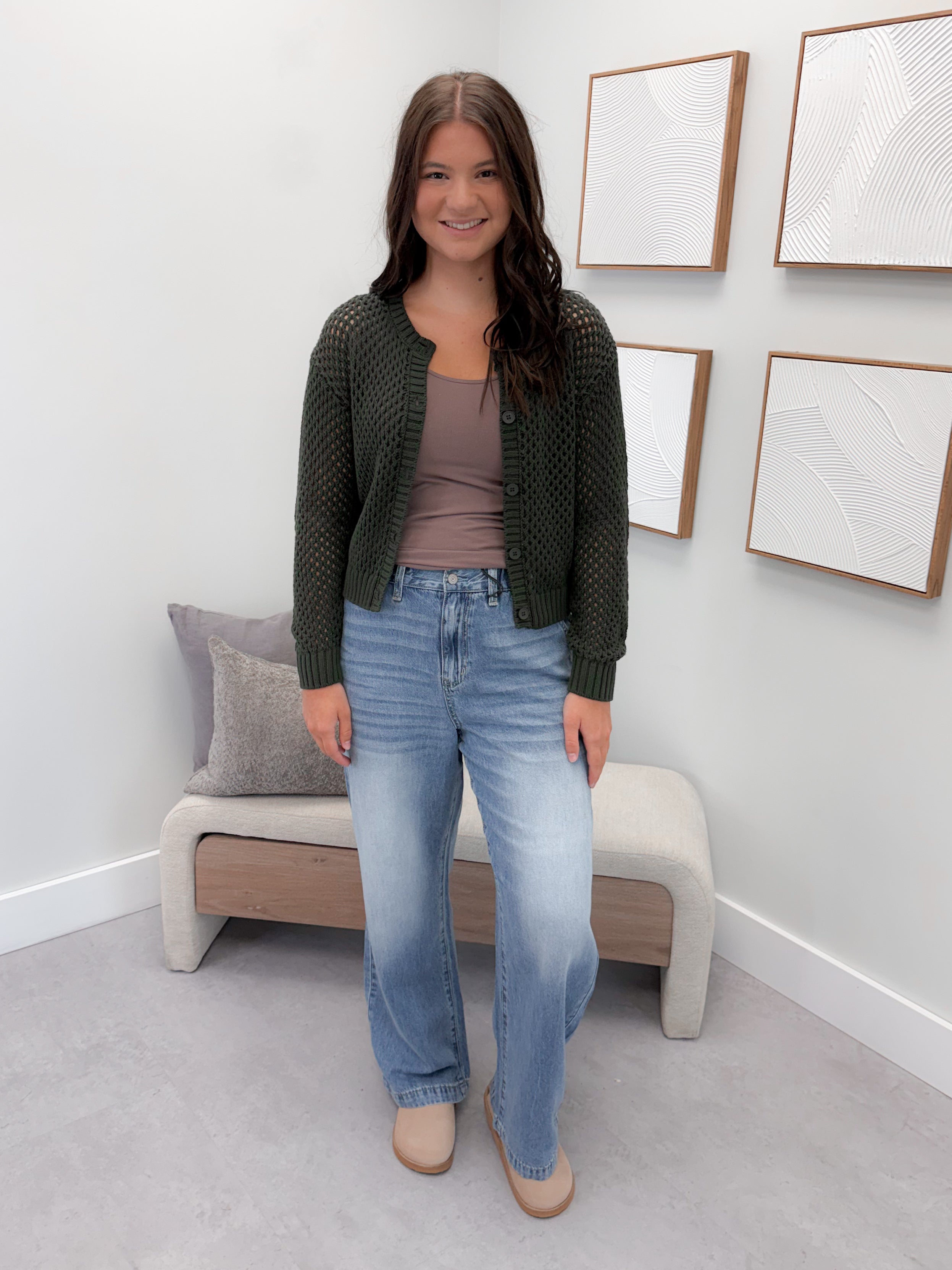 Kourtney Cardigan in Olive