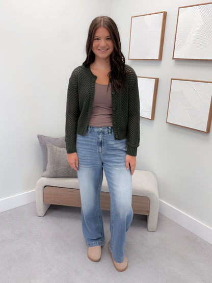 Kourtney Cardigan in Olive