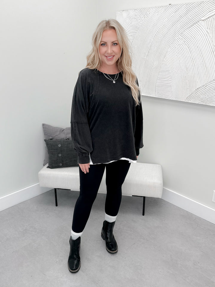 Nya Long Sleeve in Washed Black