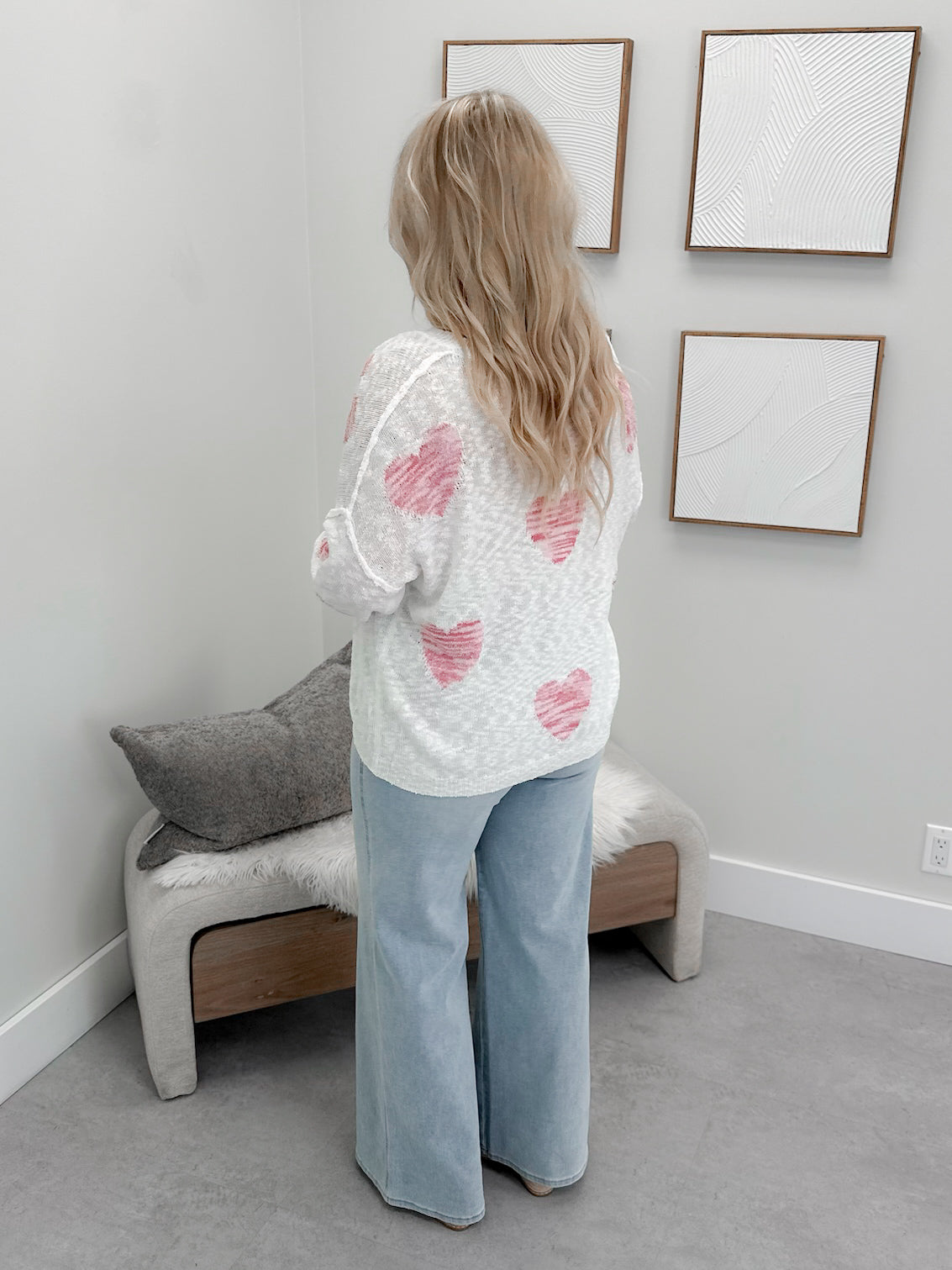 Pink Heart Sweater