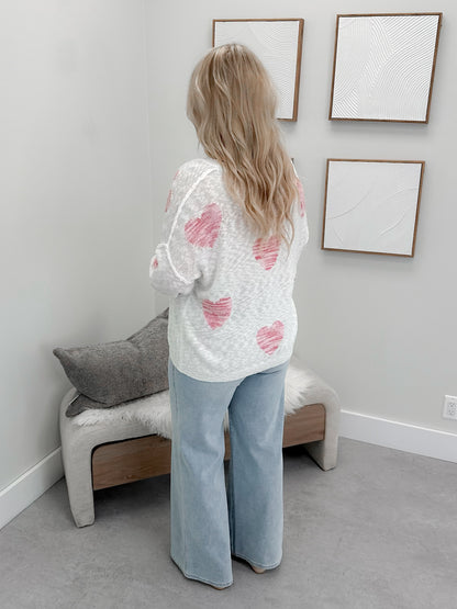 Pink Heart Sweater
