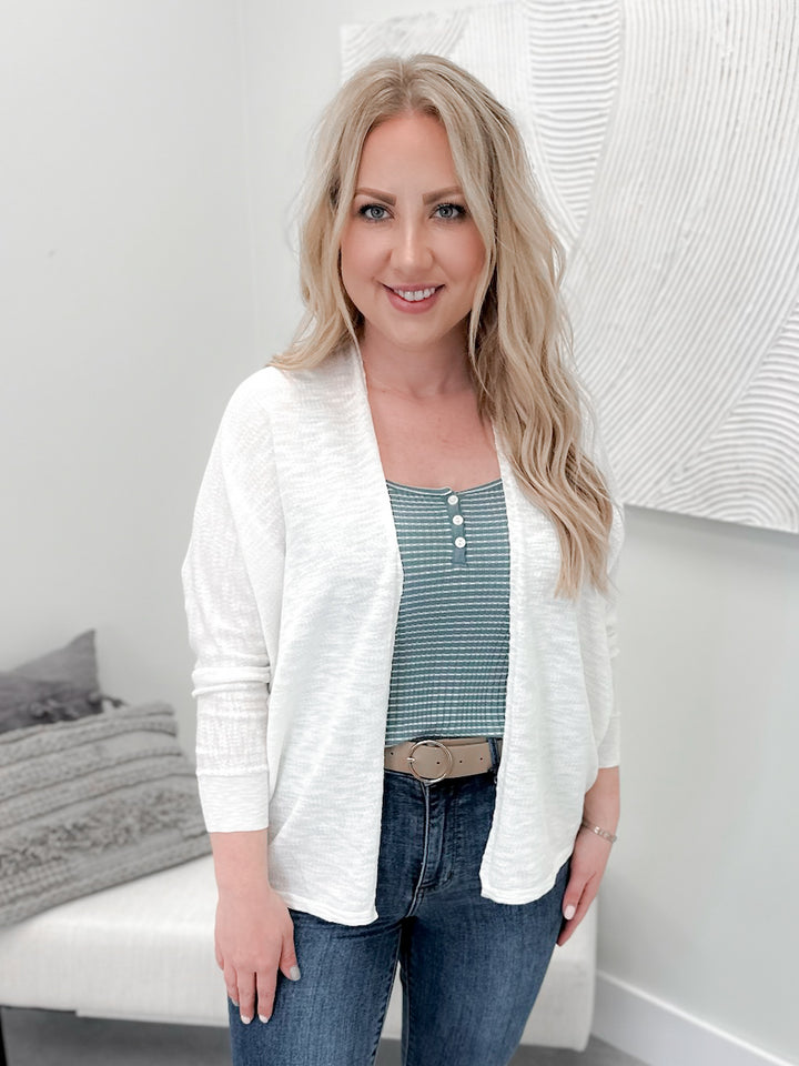 Solace Melange Cardi in Coconut