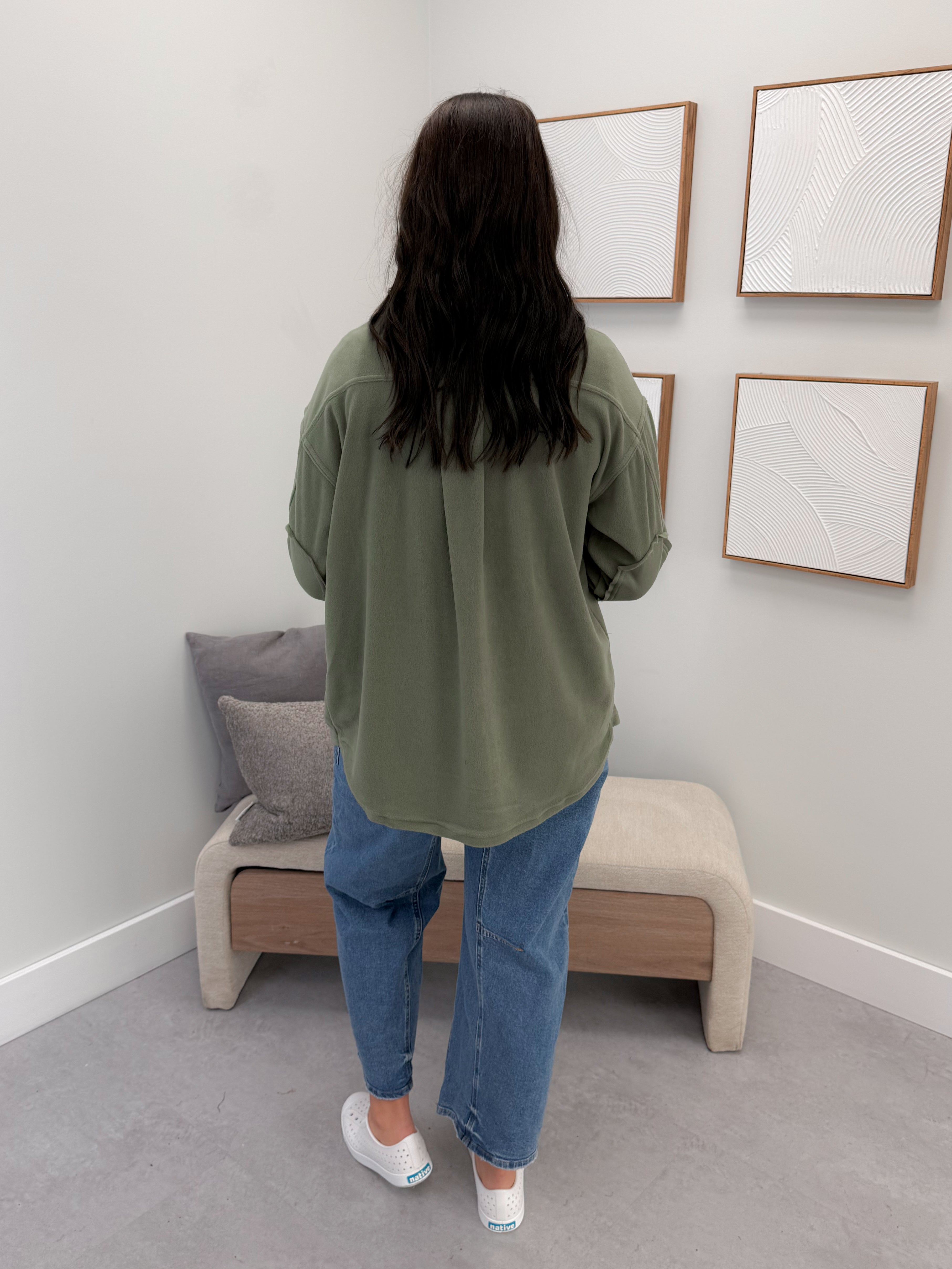 Vesta Shacket in Olive