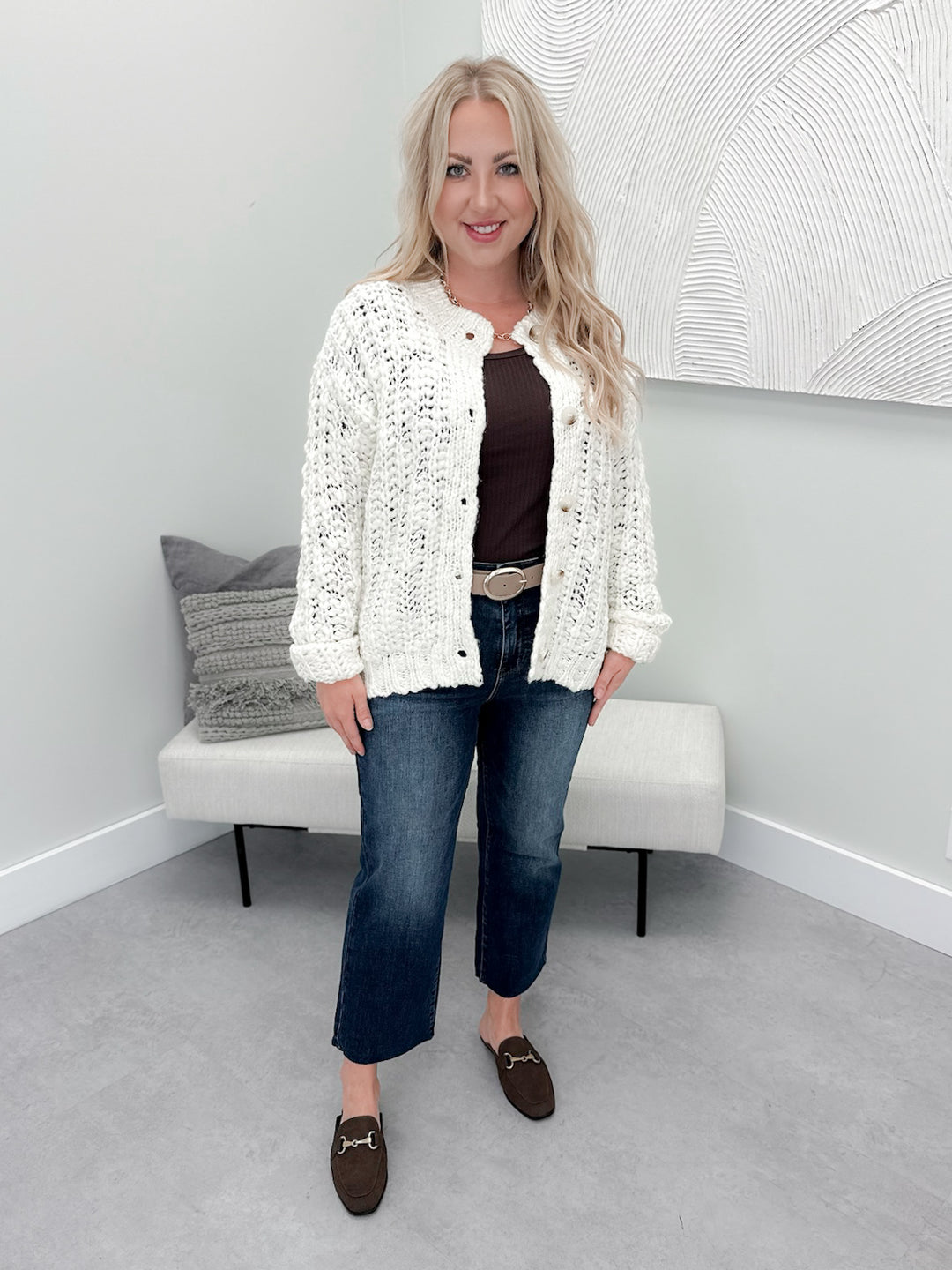 Ellie Cardigan in Cream