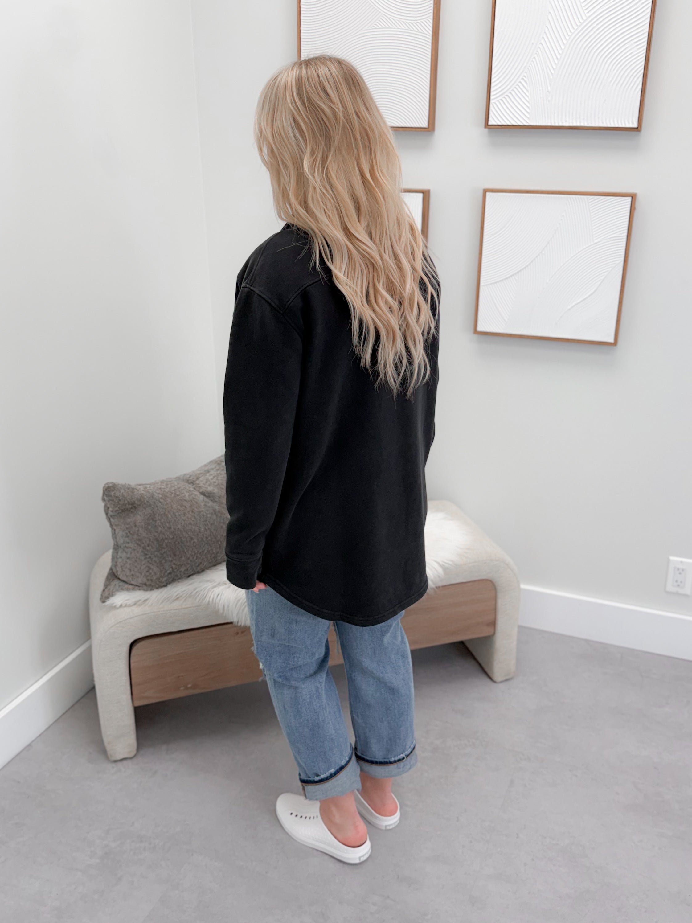 Daybreak Shacket in Black