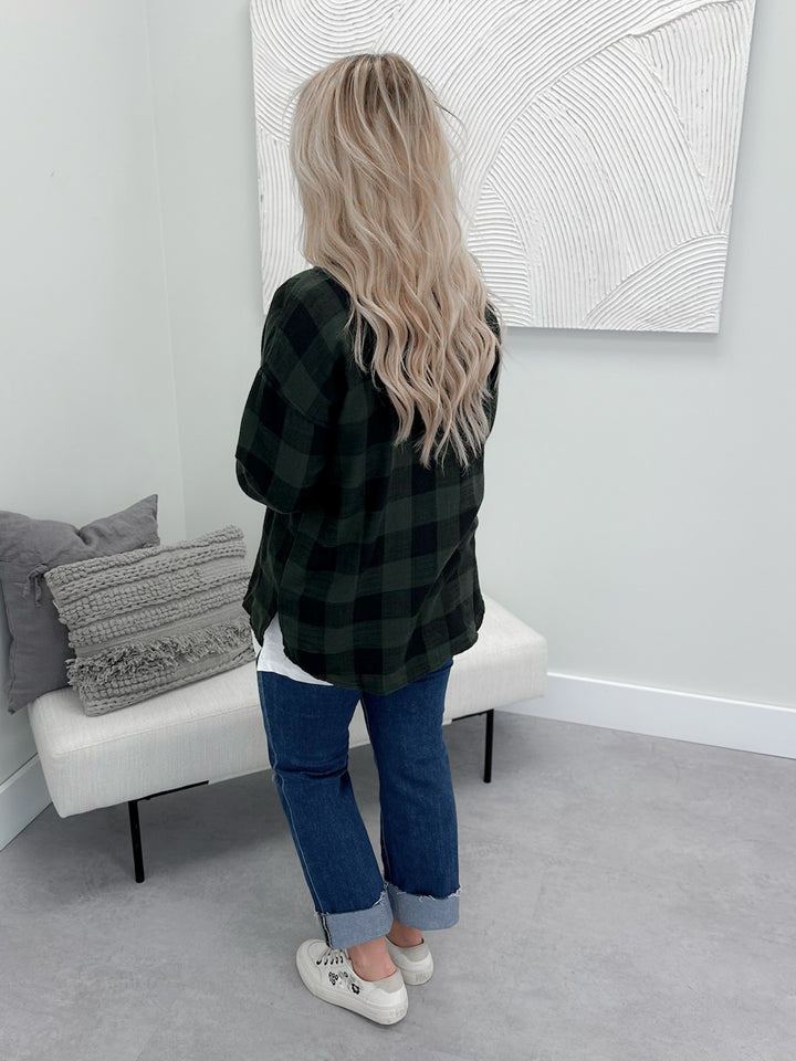 Deana Button Up in Hunter