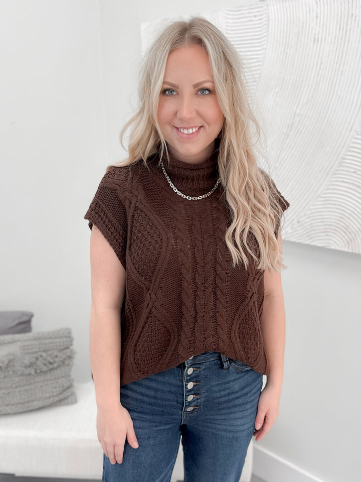 Josie Sweater Vest in Brown