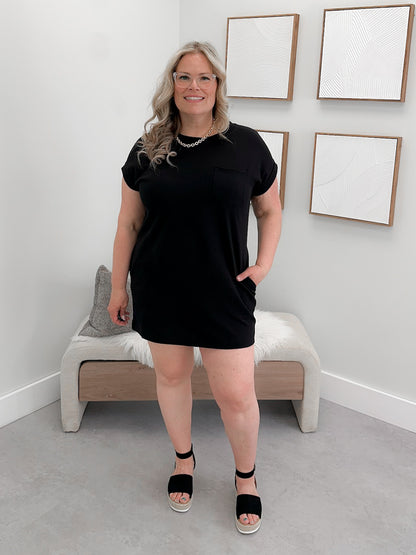 Malena Tee Dress in Black
