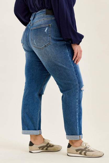 Billie Boyfriend High Rise Rigid Magic Jeans by Judy Blue