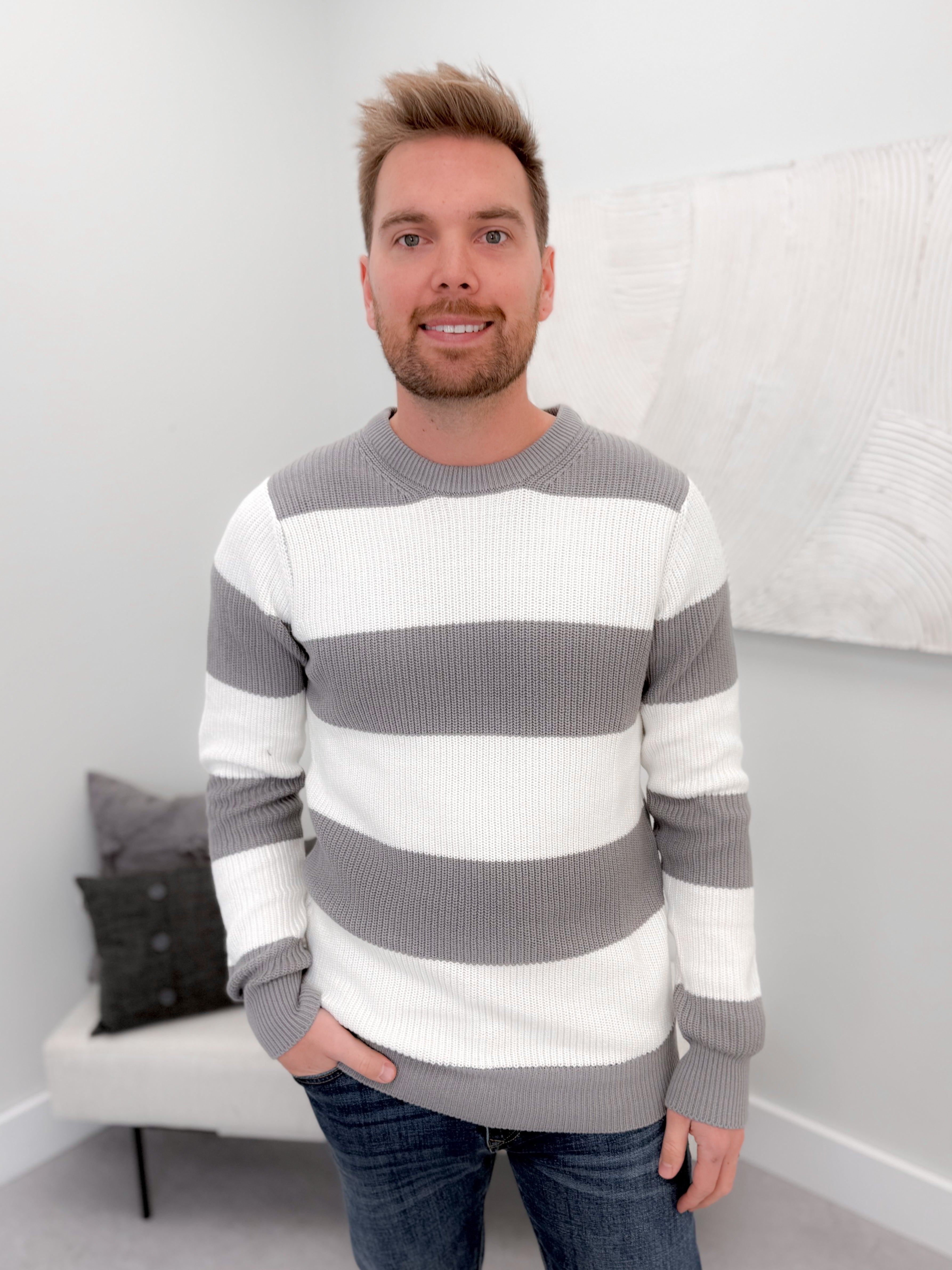 Mens Cooper Sweater in Granite