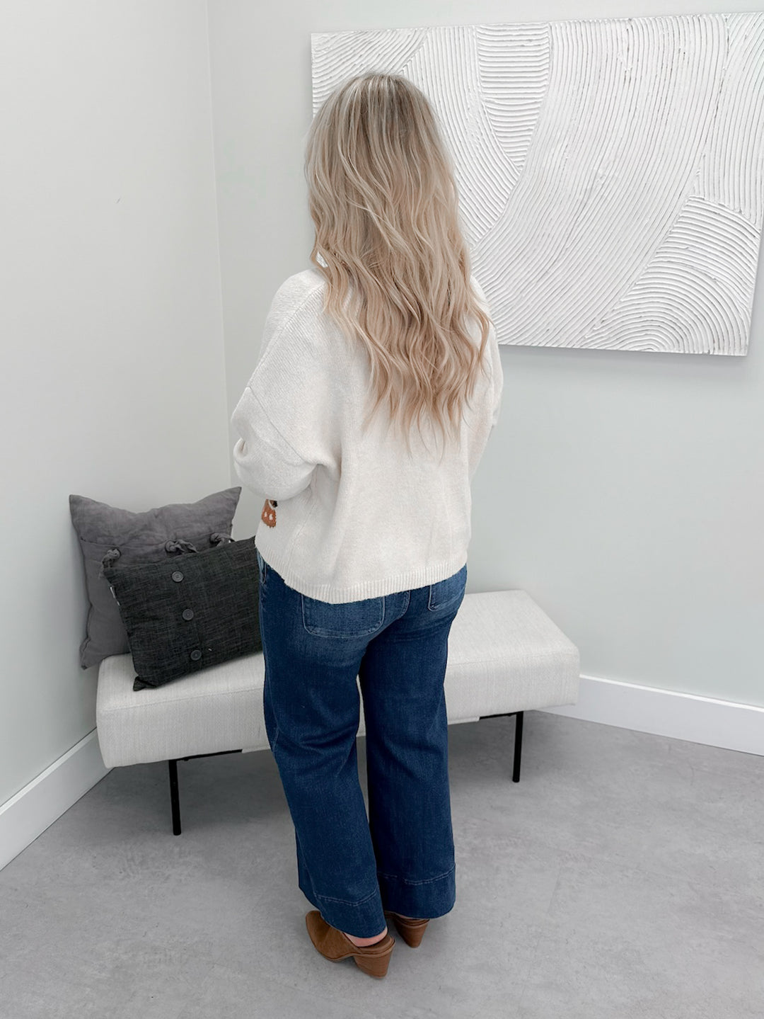 Kelso Horse Cardigan in Cream