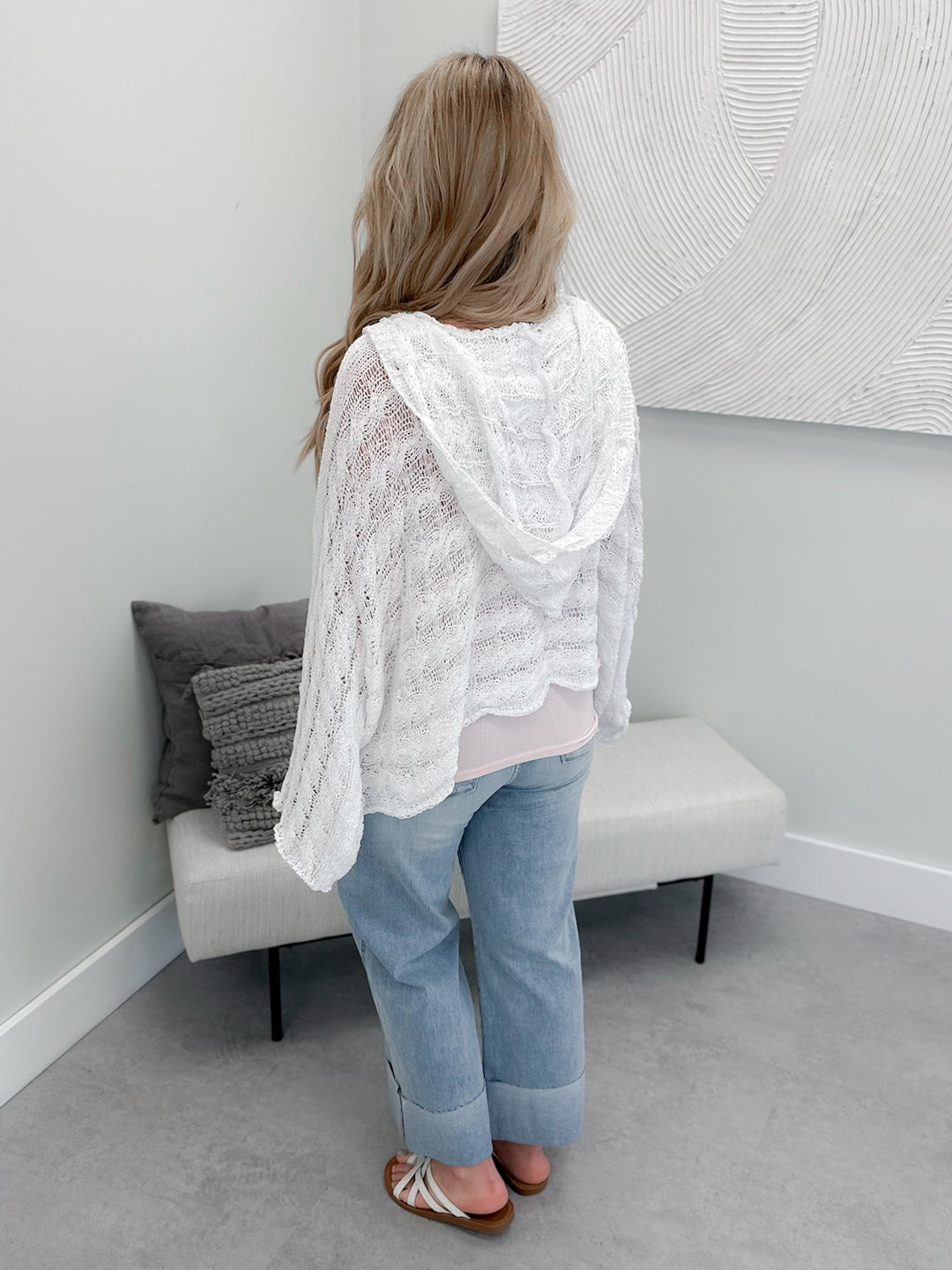 Nessa Hooded Sweater in Coconut by Pol