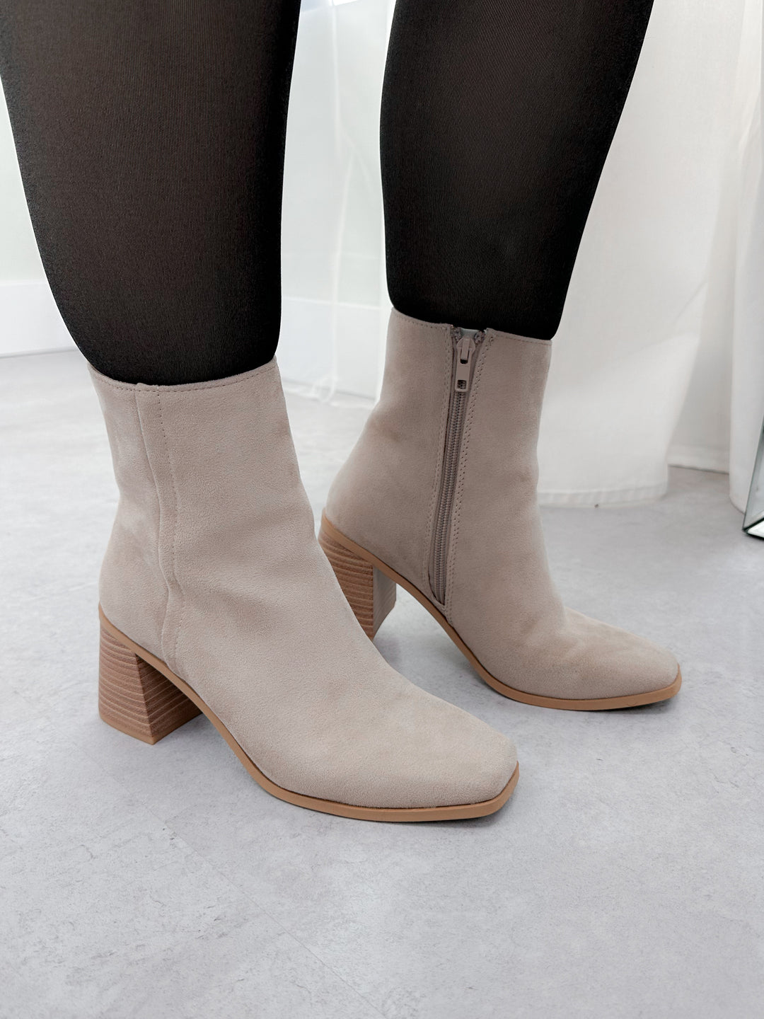 Gloria Ankle Boots in Taupe