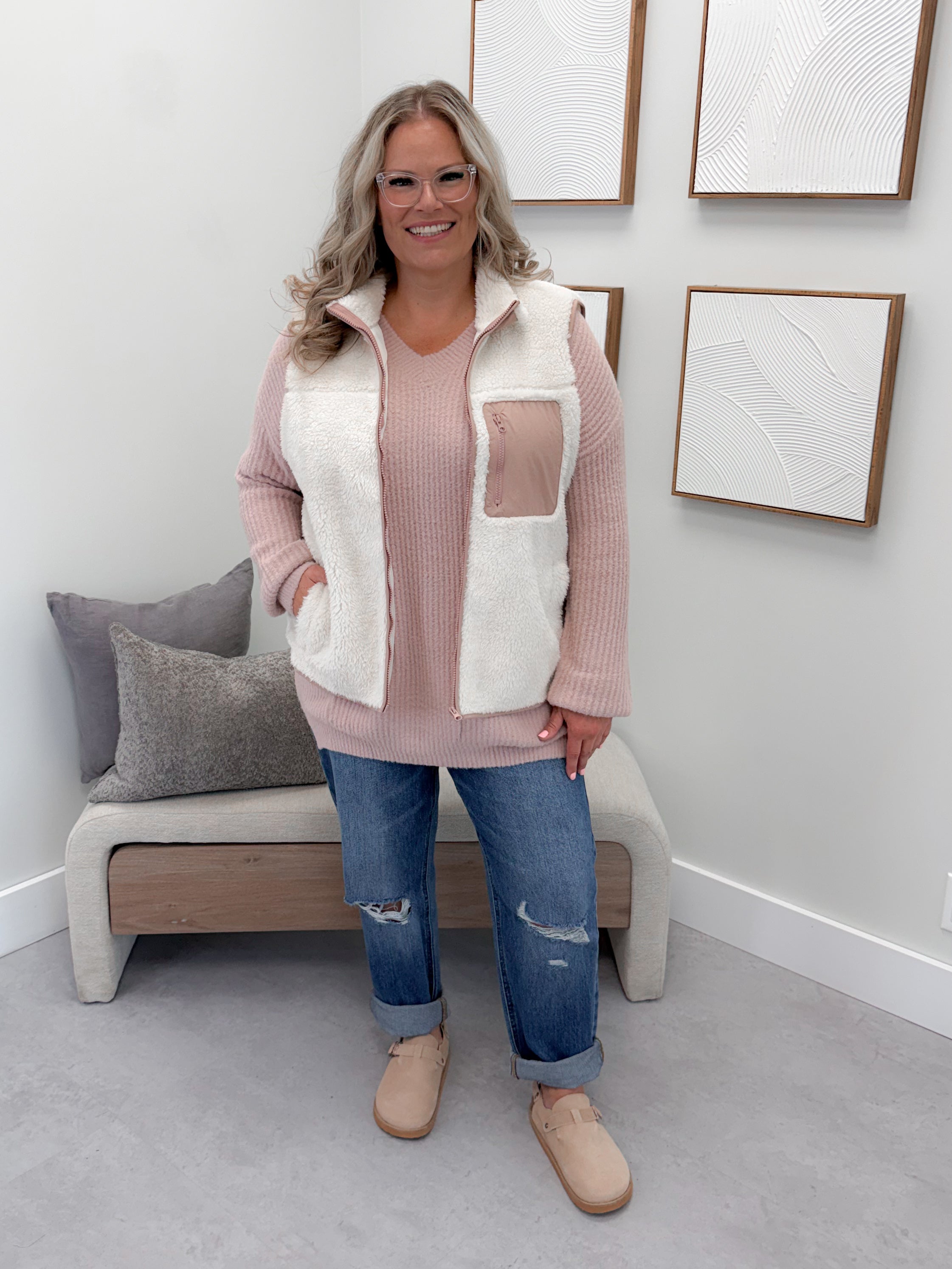 Ainsley Vest in Mauve