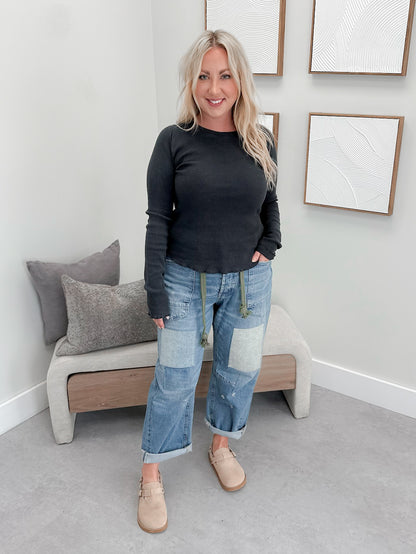 Moxie Pull On Barrel Jeans By Free People