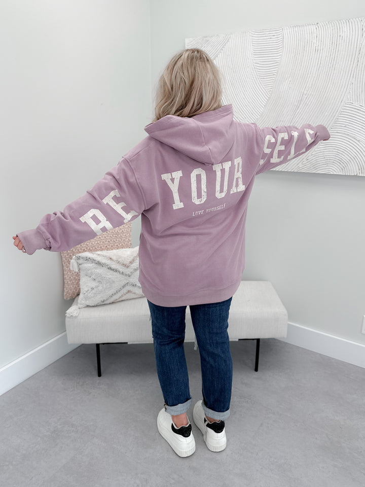 Be Yourself Girlfriend Hoodie in Lavender