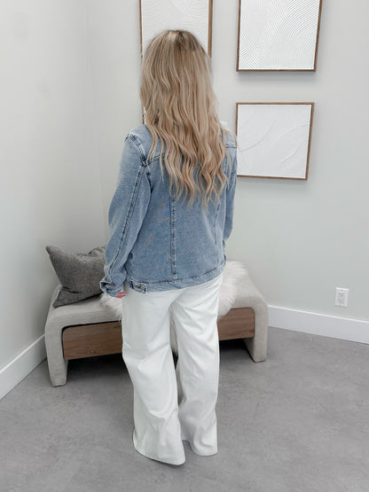 Soft Denim Jacket in Medium Acid Wash