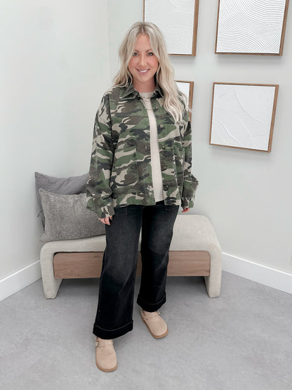 Jaslyn Camo Denim Jacket