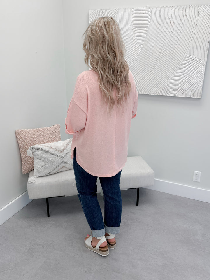 Clara Knit Tee in Rose