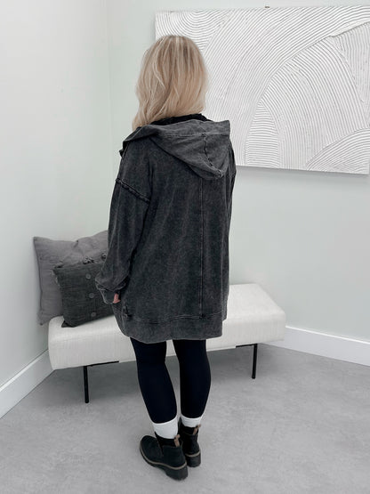 Faye Cardigan in Acid Black - Small