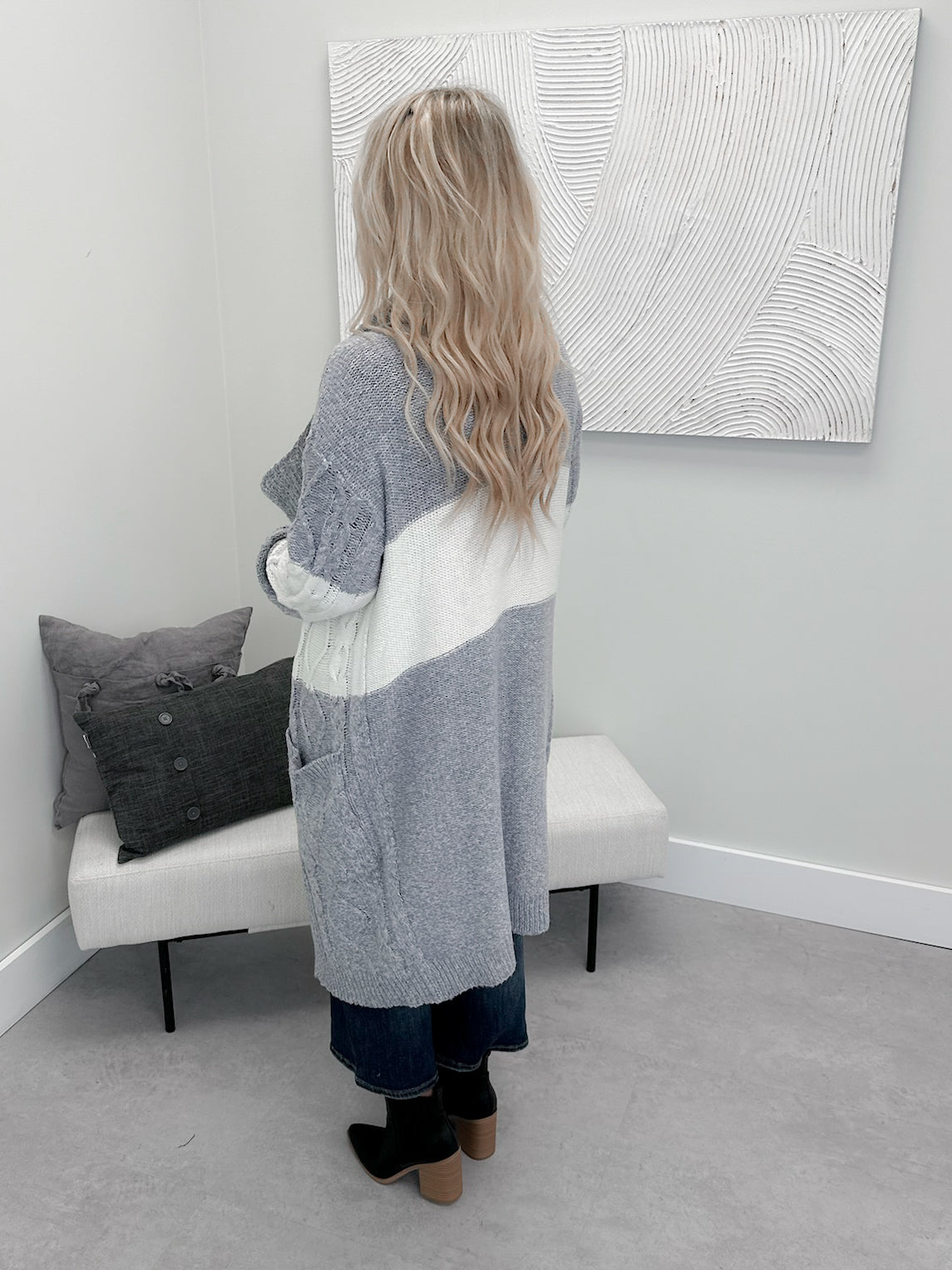 Elaine Cardigan in Glacier Grey
